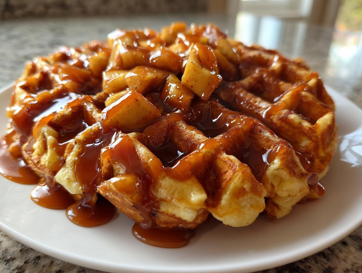 Caramel Apple Waffles