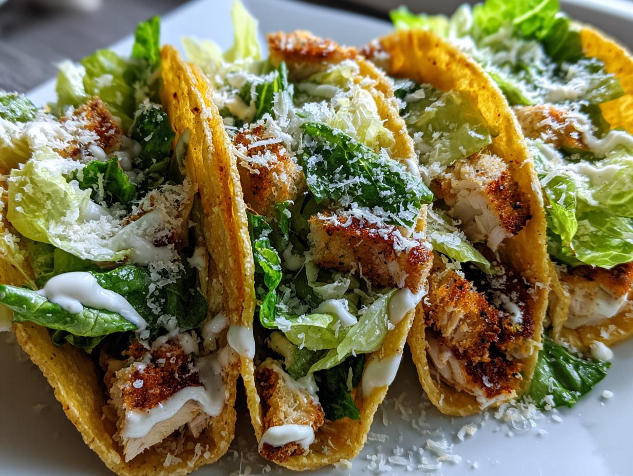 Chicken Caesar Salad Tacos