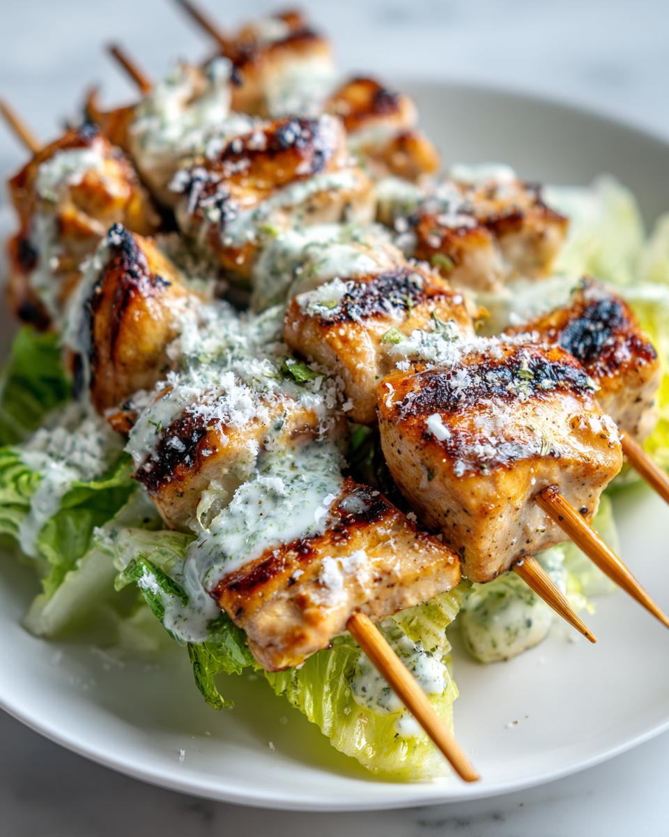 Juicy Chicken Caesar Skewers - 30 Minute Crowd Pleaser 6 Chicken Caesar Skewers - detail 1