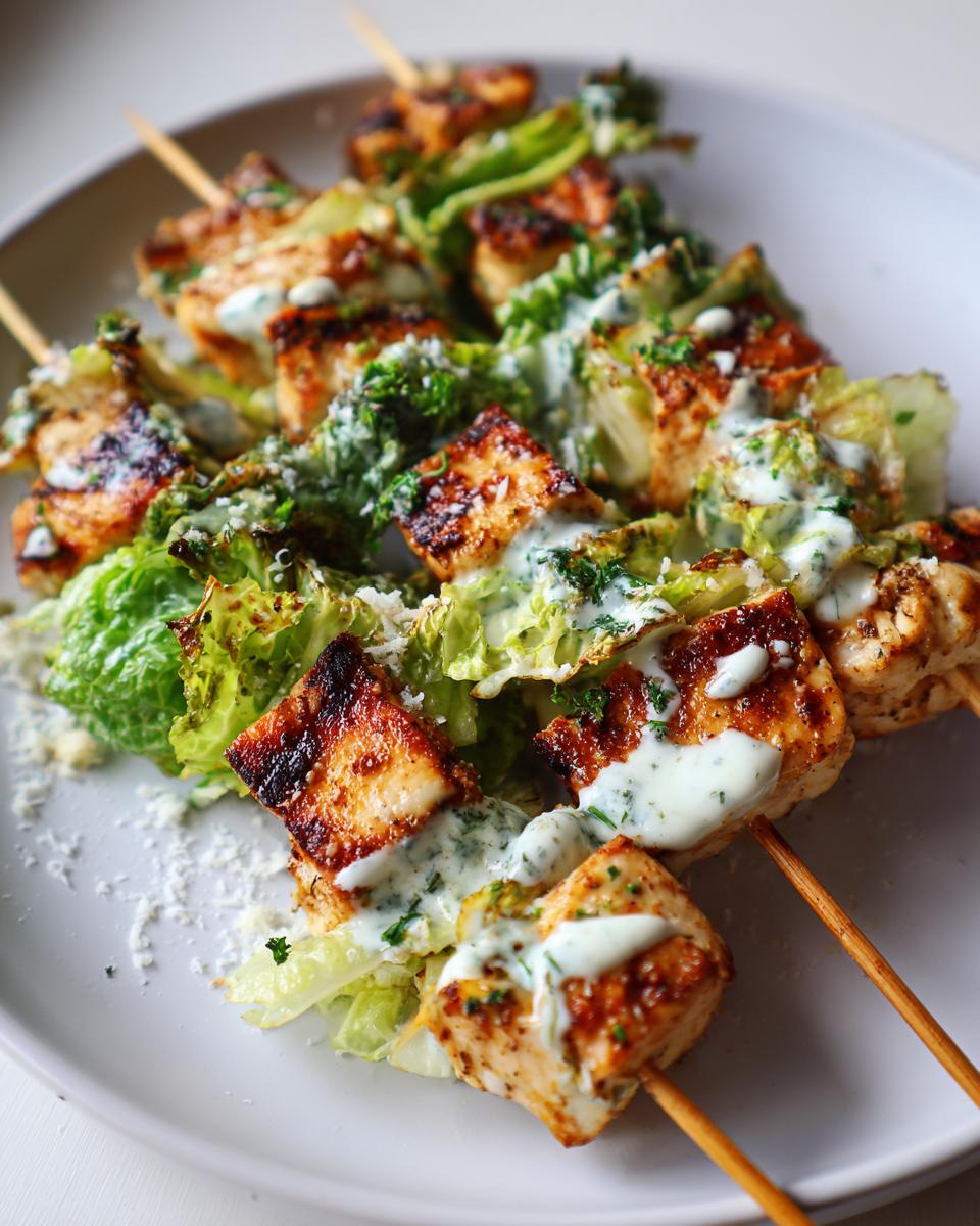 Juicy Chicken Caesar Skewers - 30 Minute Crowd Pleaser 7 Chicken Caesar Skewers - detail 2