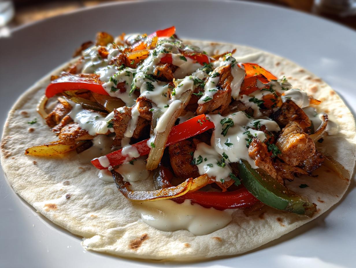 Chicken Fajitas with Lime Crema