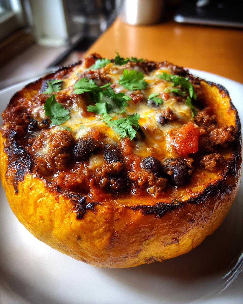 Chili-Stuffed Pumpkin Bowls - detail 2