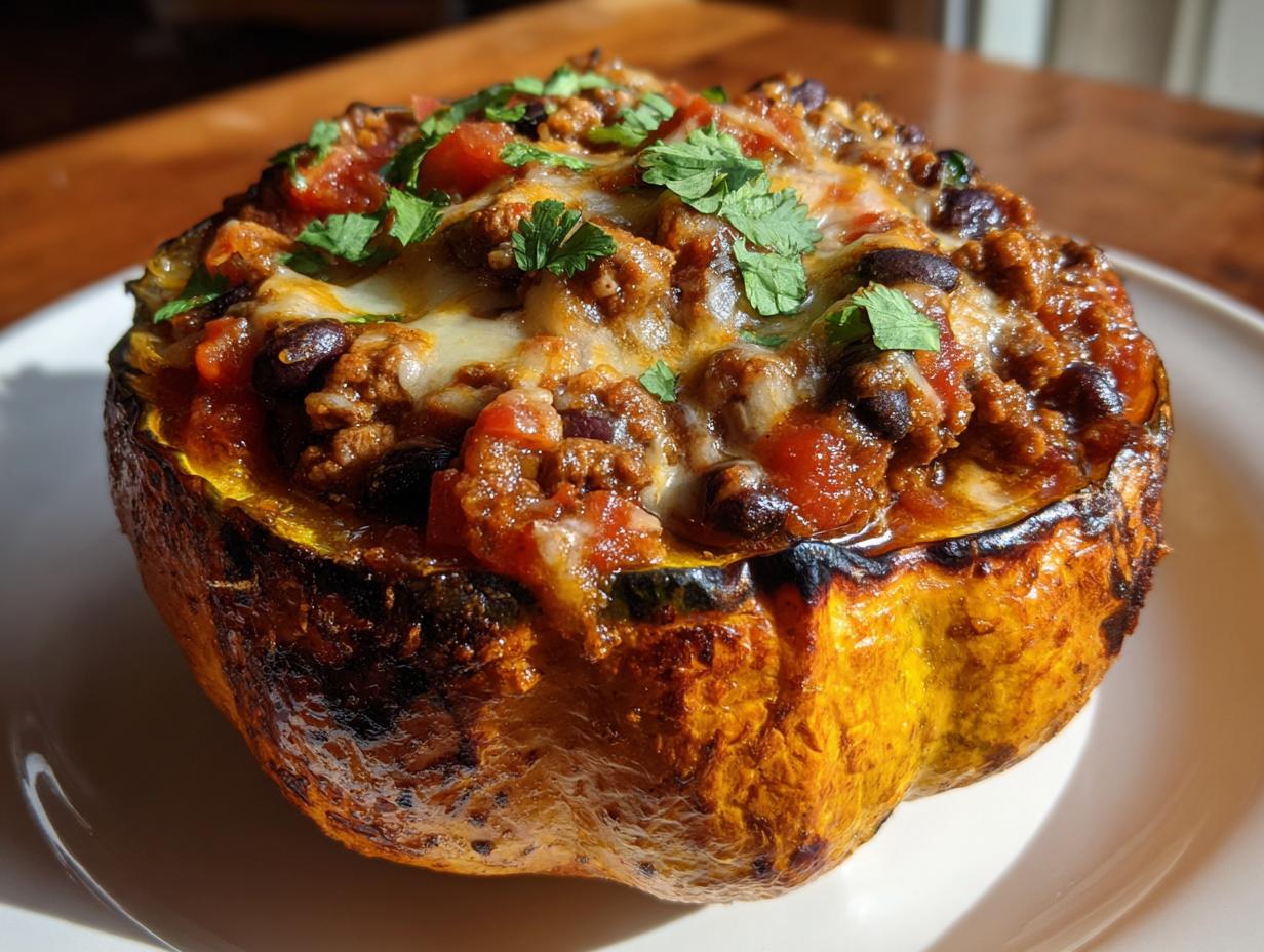 Chili-Stuffed Pumpkin Bowls