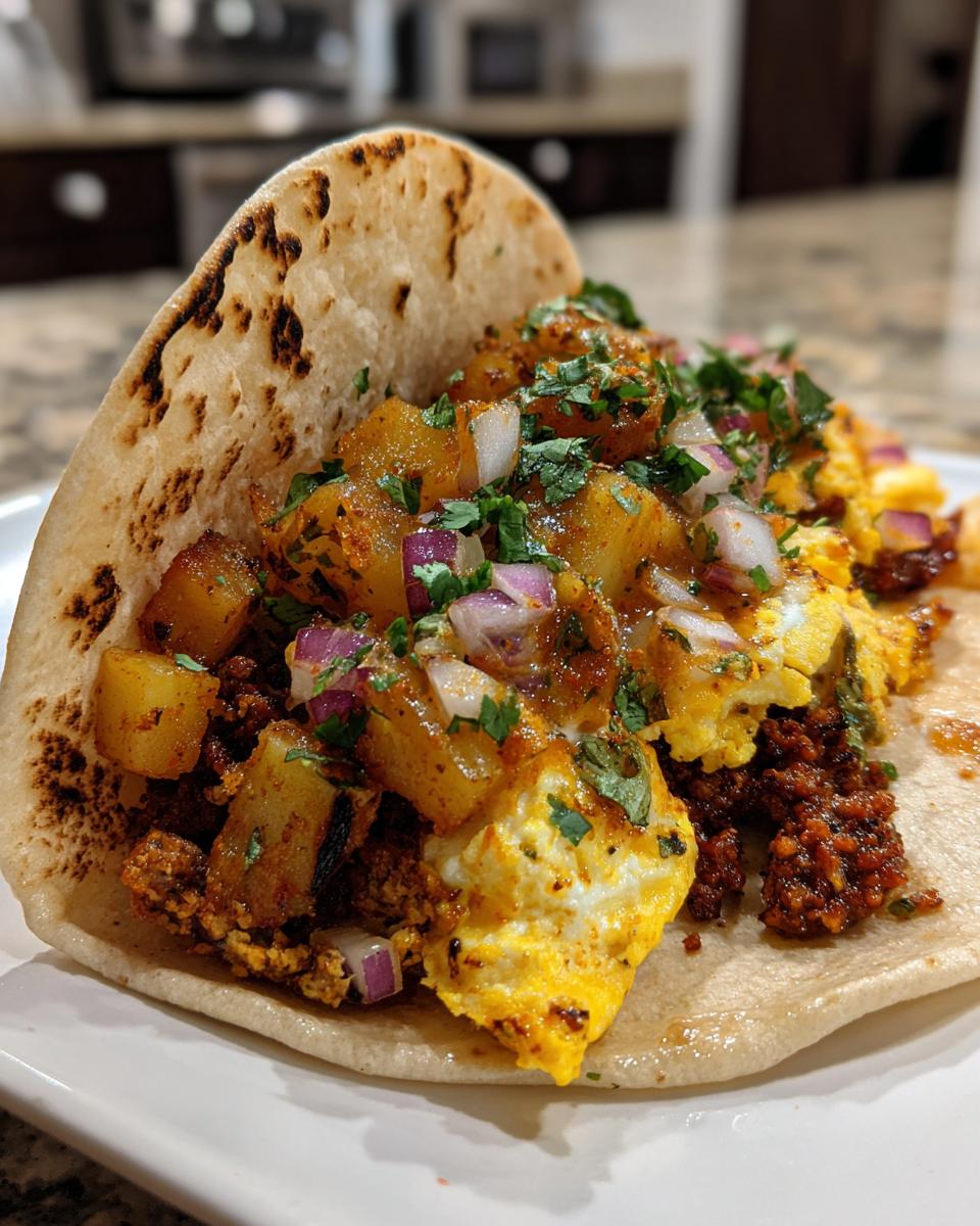 Chorizo and Potato Breakfast Tacos - detail 2