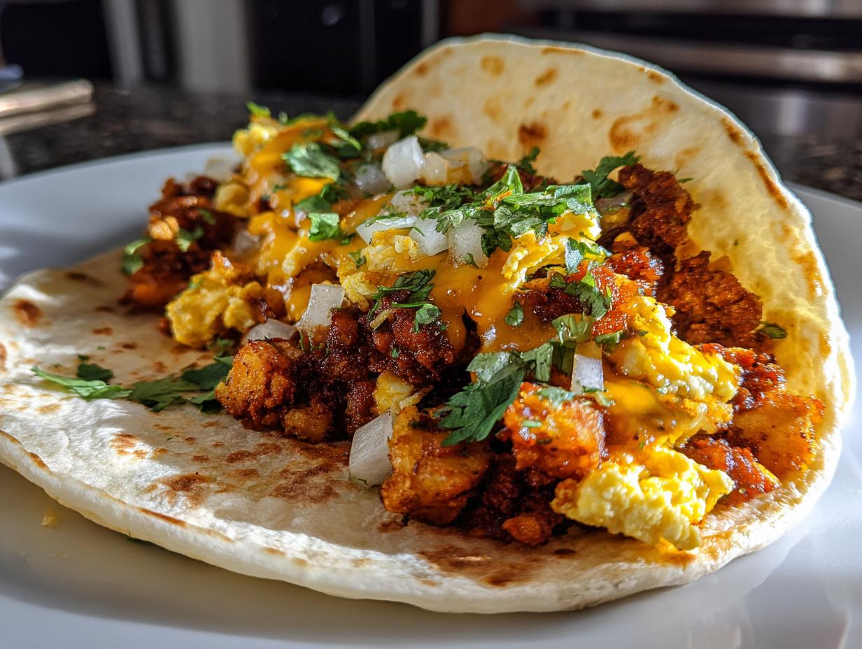 Chorizo and Potato Breakfast Tacos
