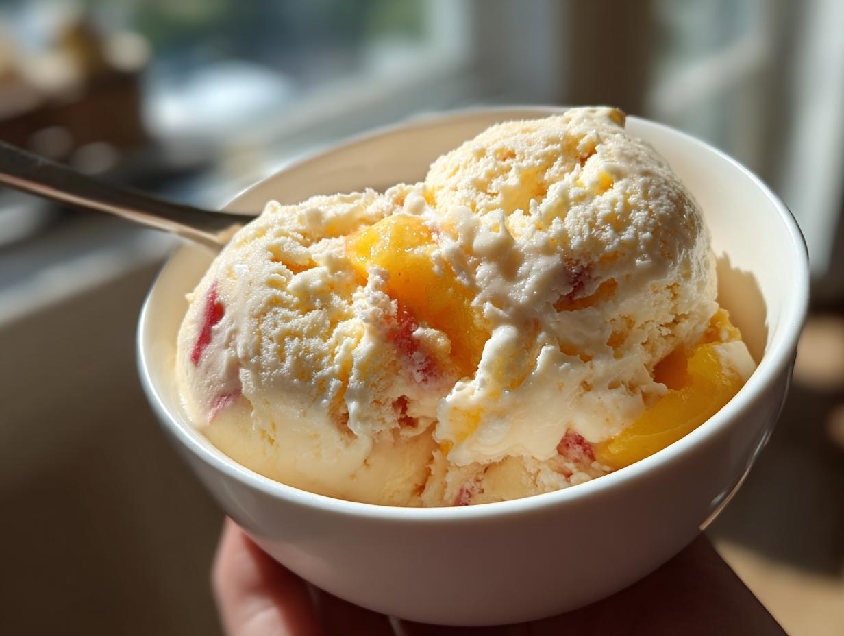 Cottage Cheese Peach Ice Cream