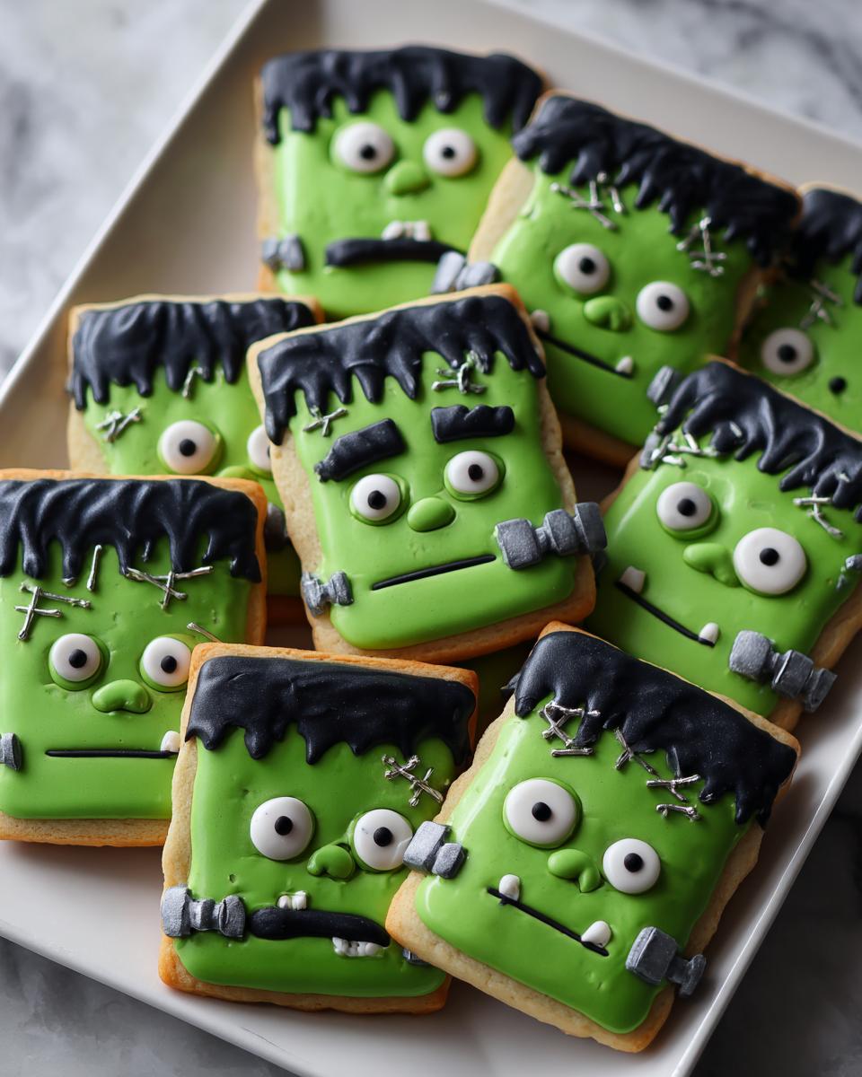 Spooky 50 Frankenstein Face Cookies Kids Will Devour Instantly 4 Frankenstein Face Cookies - detail 1