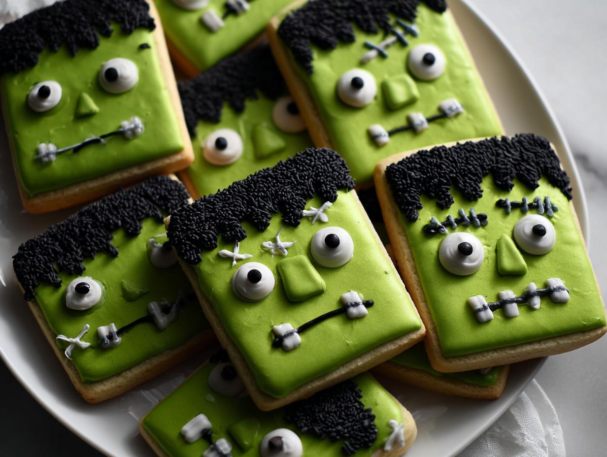 Frankenstein Face Cookies