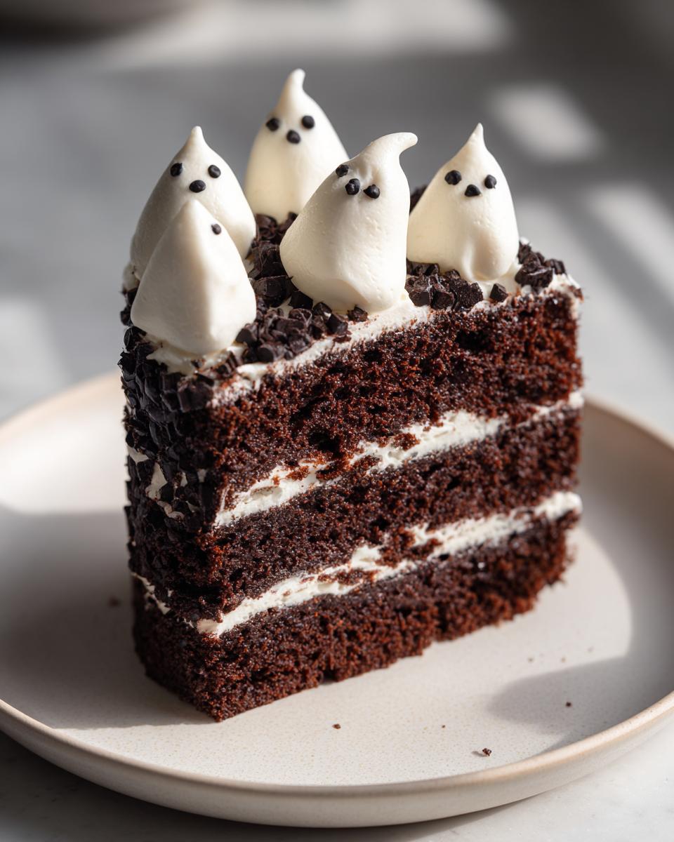 Ghost-Topped Chocolate Cake - detail 1