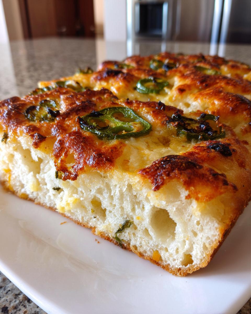 Fiery 3-Cheese Jalapeño Cheddar Focaccia Heaven 8 Jalapeño Cheddar Focaccia - detail 3