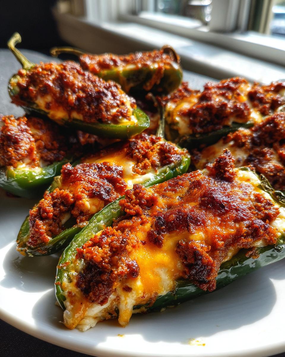 Mexican Chorizo and Cheese Stuffed Jalapeños - detail 2