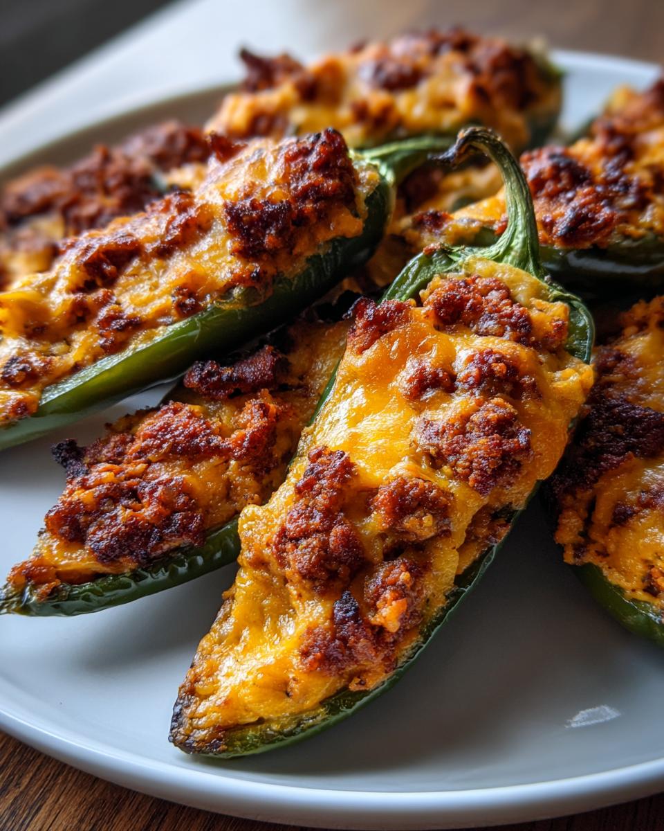 Mexican Chorizo and Cheese Stuffed Jalapeños - detail 3