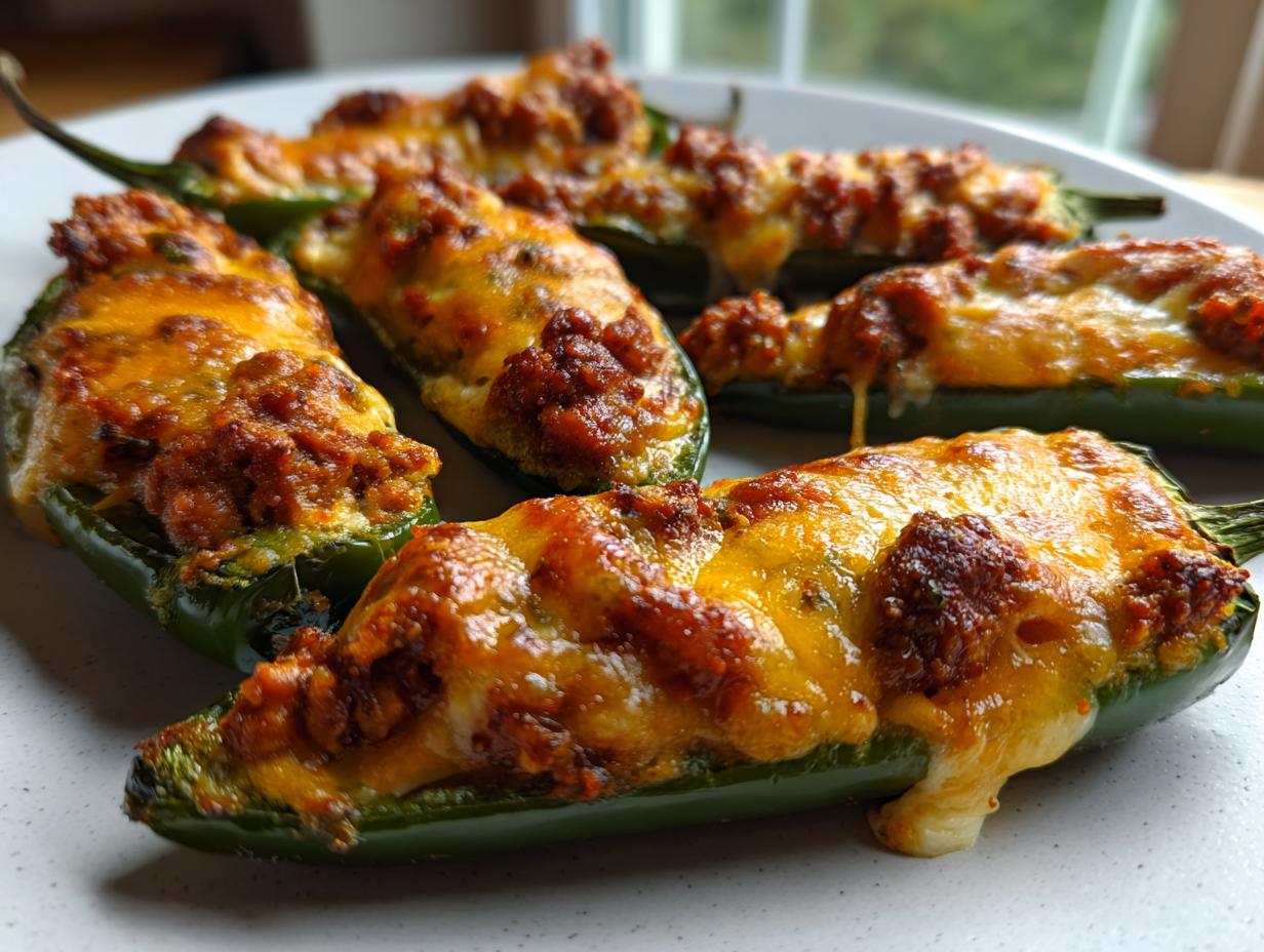 Mexican Chorizo and Cheese Stuffed Jalapeños