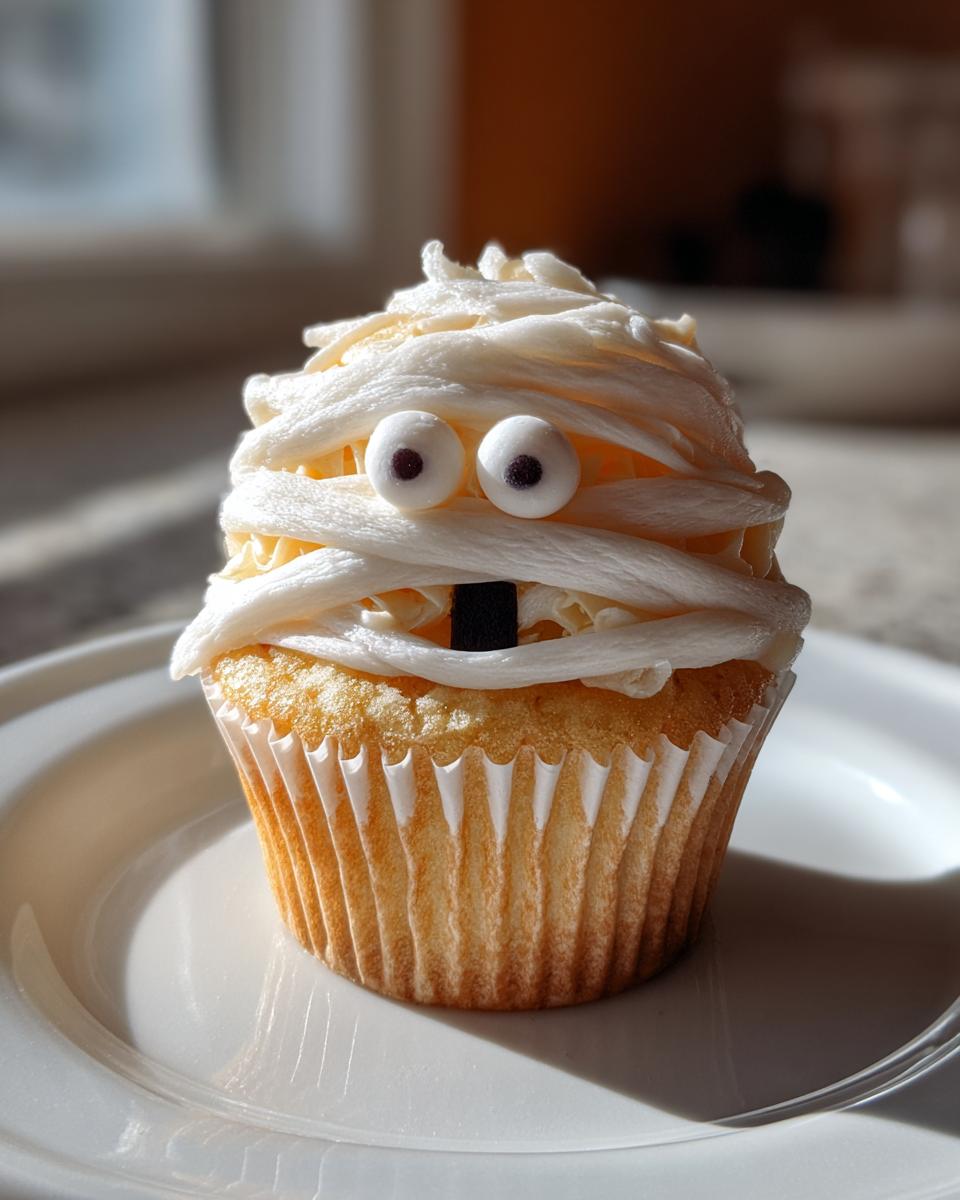 Spooky-Yet-Yummy 24 Mummy Face Cupcakes That'll Wow Guests! 4 Mummy Face Cupcakes - detail 1