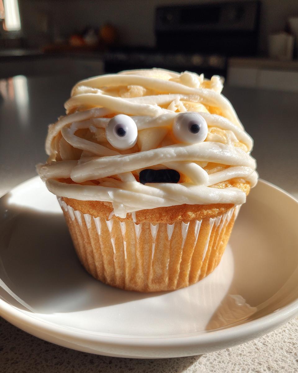 Spooky-Yet-Yummy 24 Mummy Face Cupcakes That'll Wow Guests! 5 Mummy Face Cupcakes - detail 2