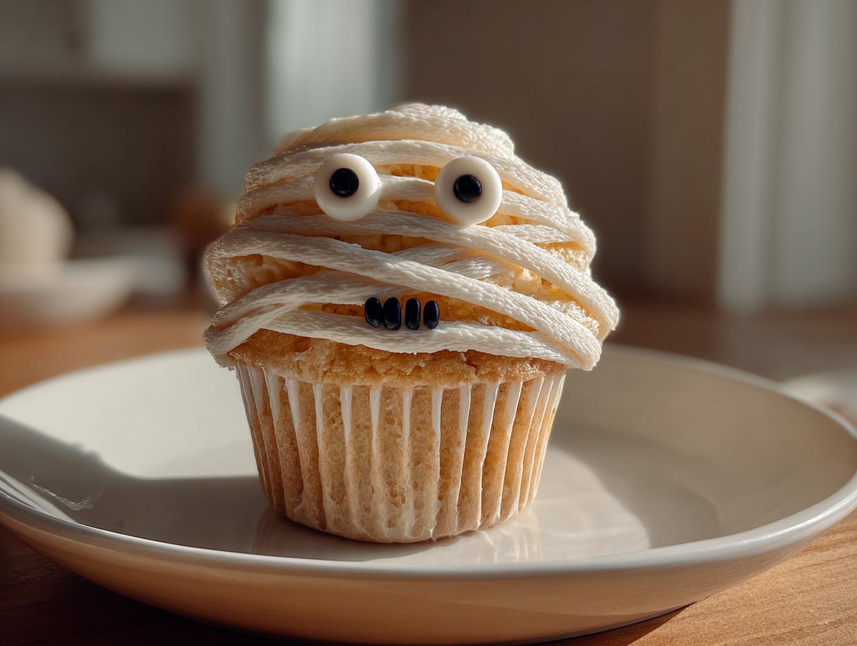Mummy Face Cupcakes