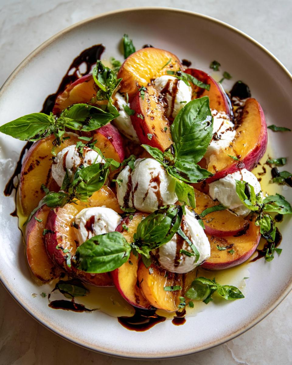 Juicy Peach Burrata Salad - A 10-Minute Summer Delight 6 Peach Burrata Salad - detail 1