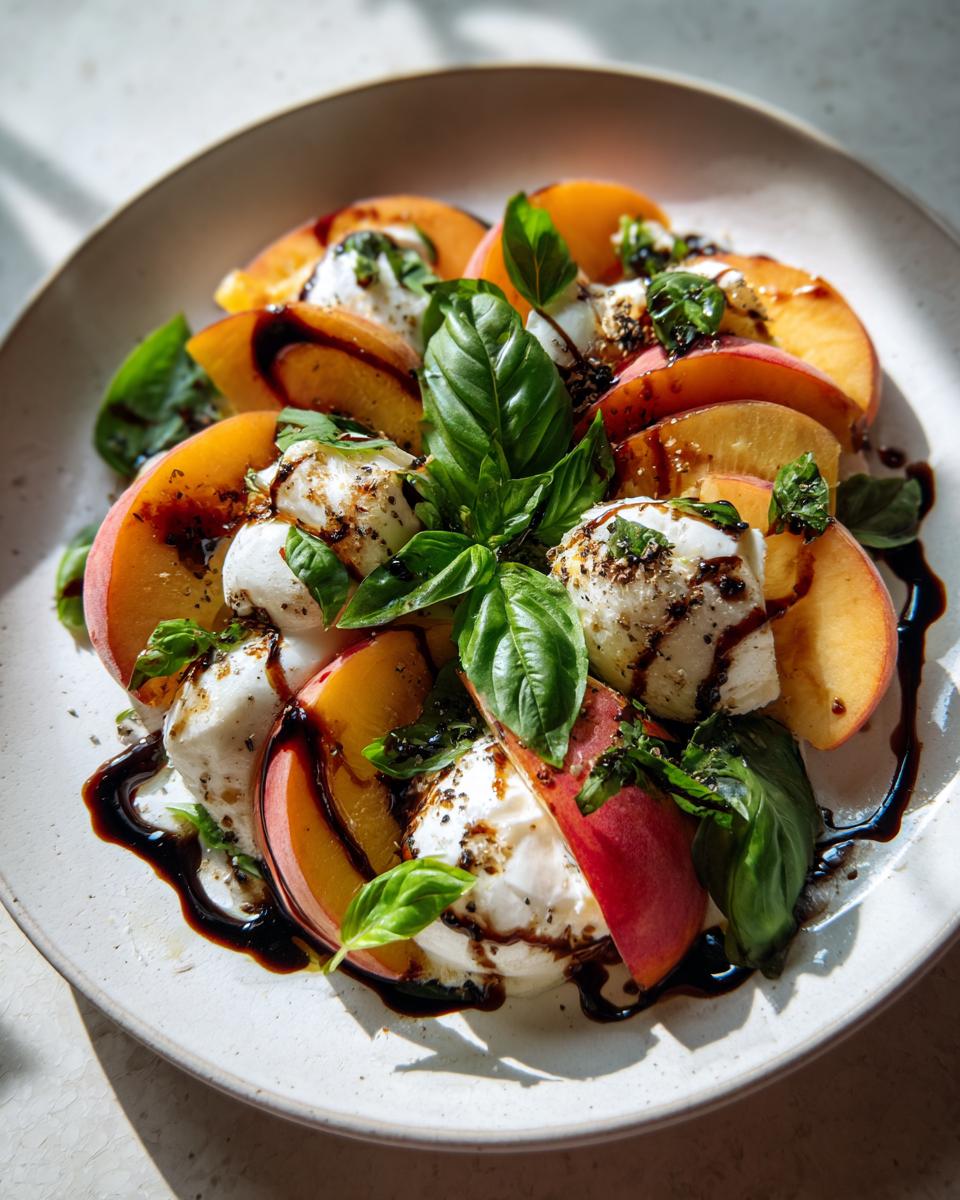 Juicy Peach Burrata Salad - A 10-Minute Summer Delight 8 Peach Burrata Salad - detail 3