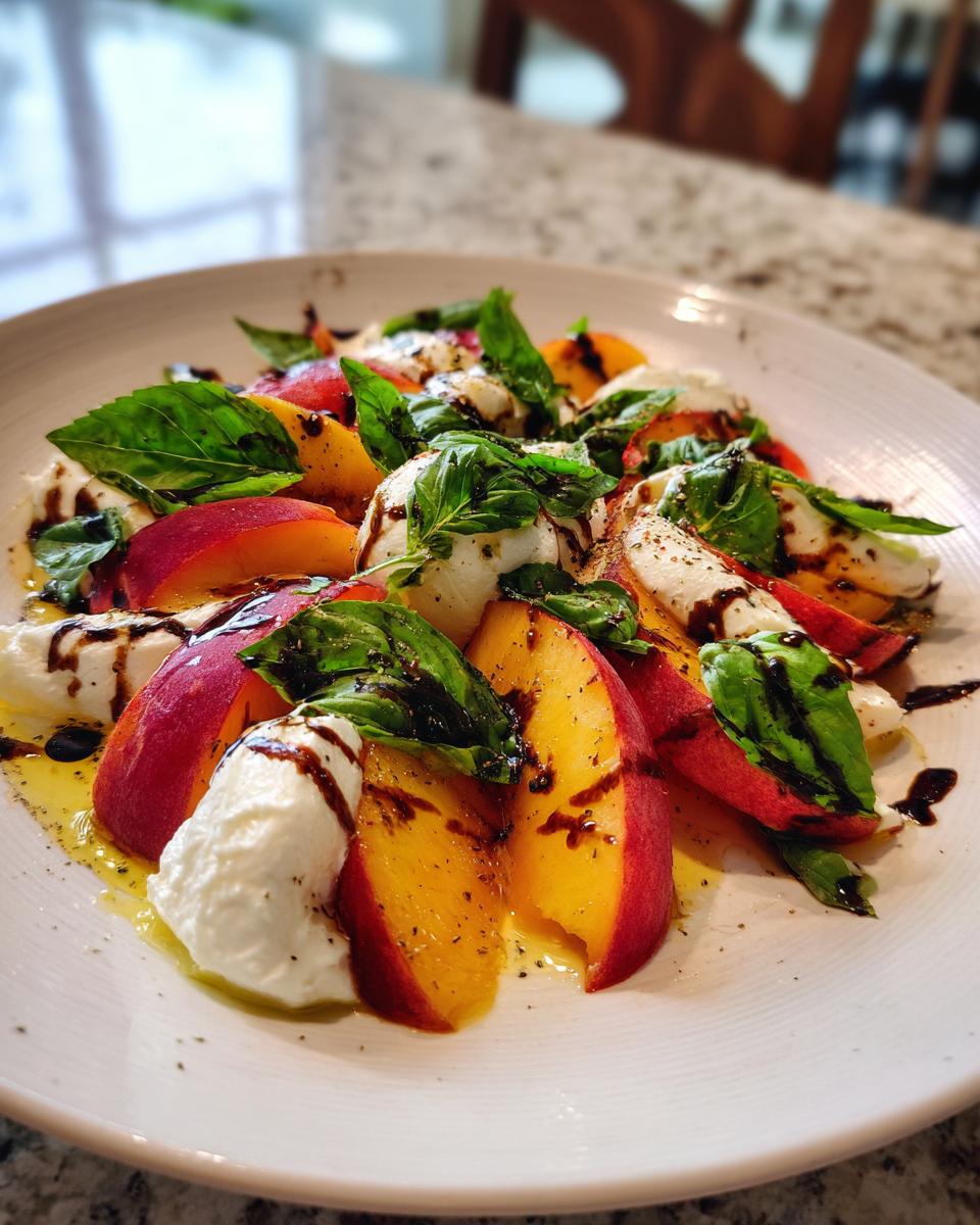 Juicy Peach Burrata Salad - A 10-Minute Summer Delight 9 Peach Burrata Salad - detail 4