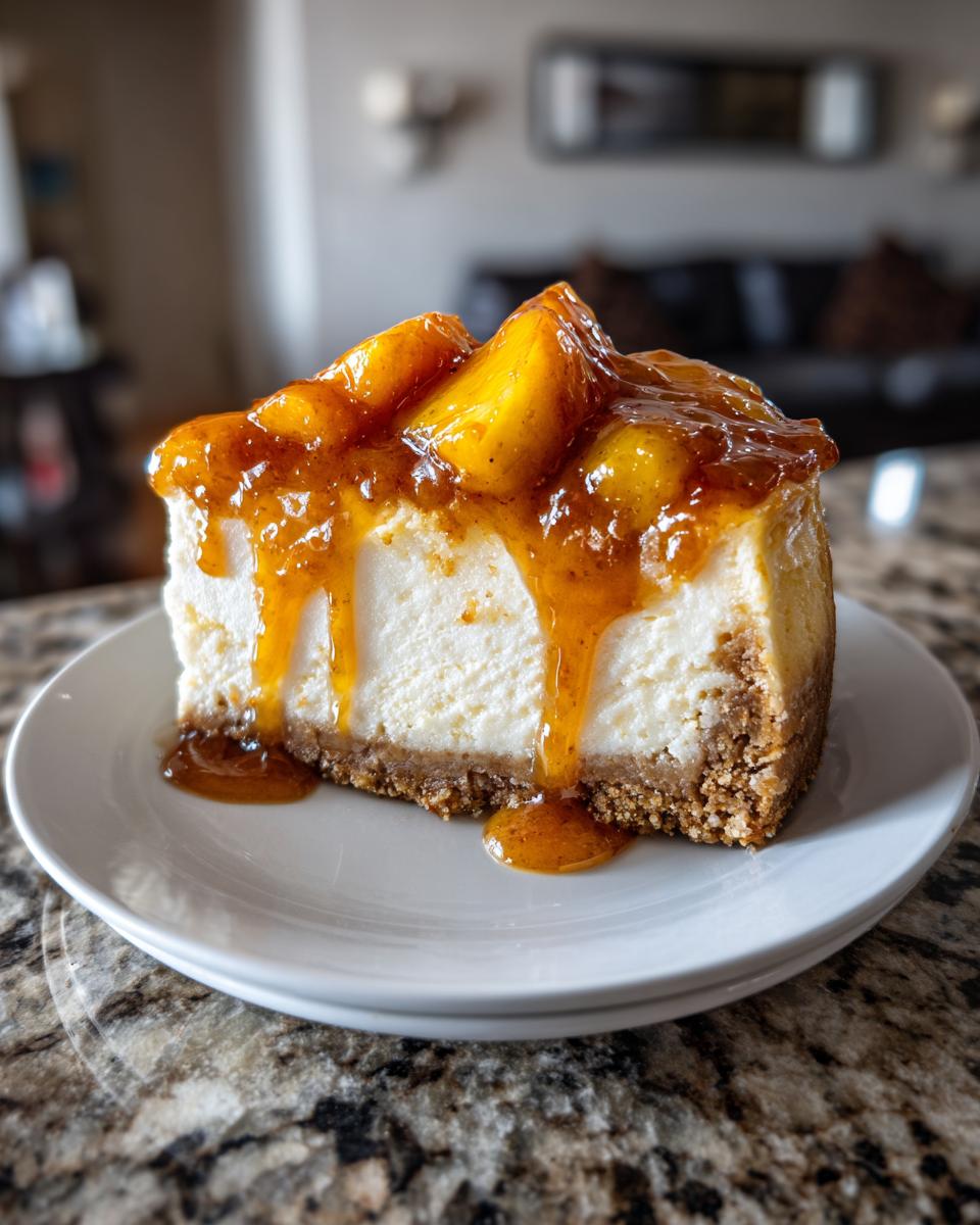 Peach Cobbler Cheesecake - detail 3