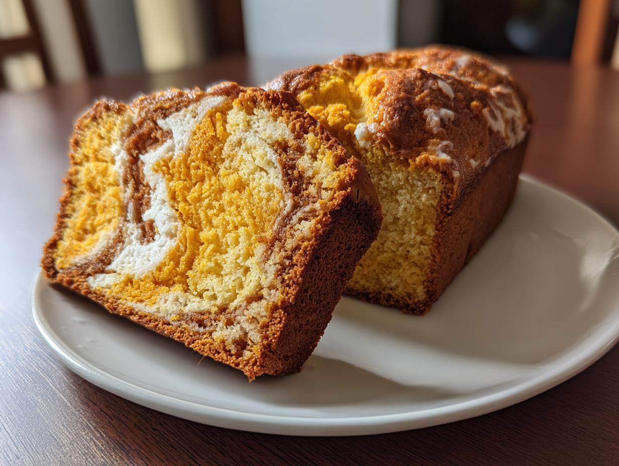 Pumpkin Cream Cheese Swirl Bread