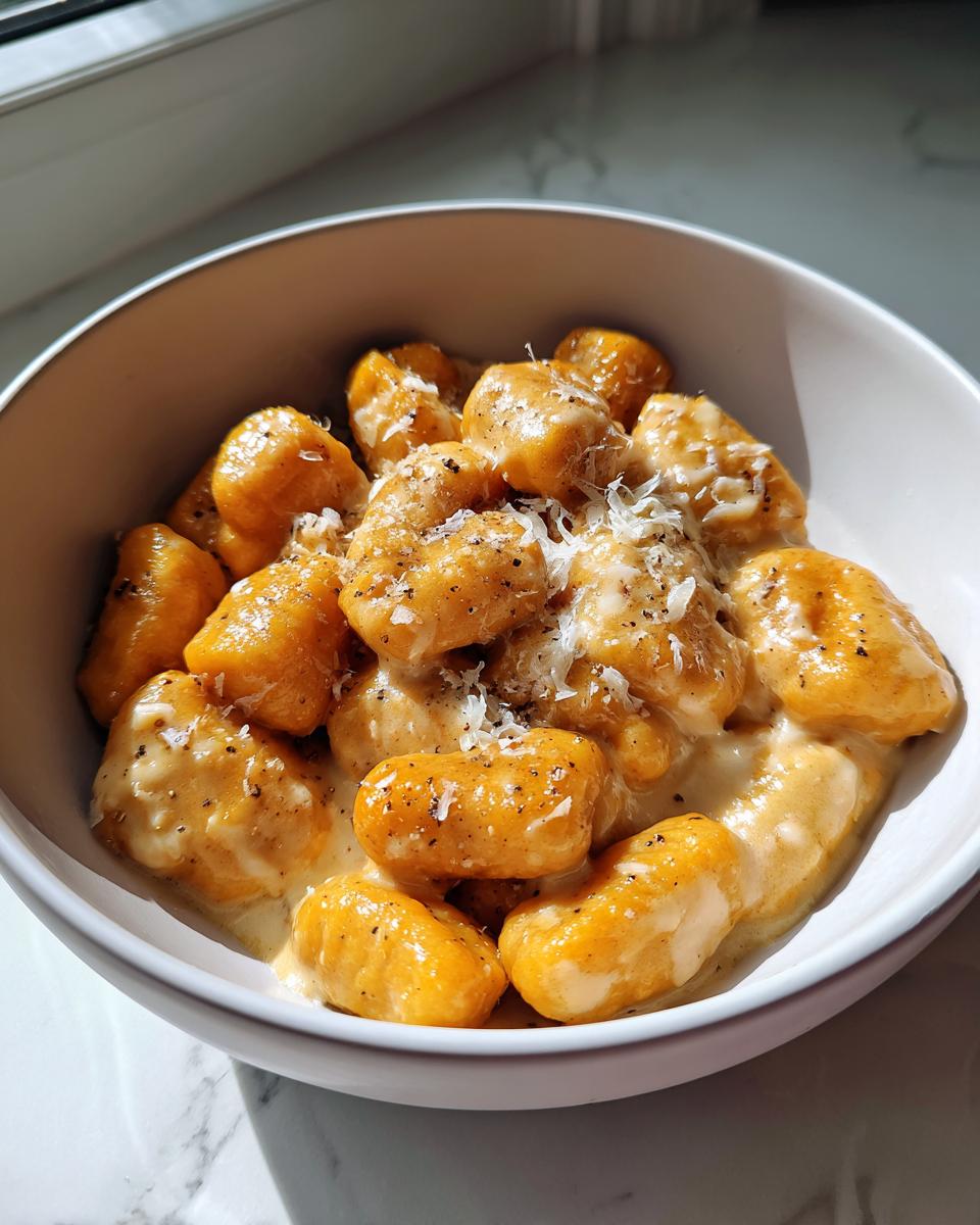 Irresistible 2-Ingredient Pumpkin Gnocchi with Parmesan Cream Sauce 6 Pumpkin Gnocchi with Parmesan Cream Sauce - detail 1