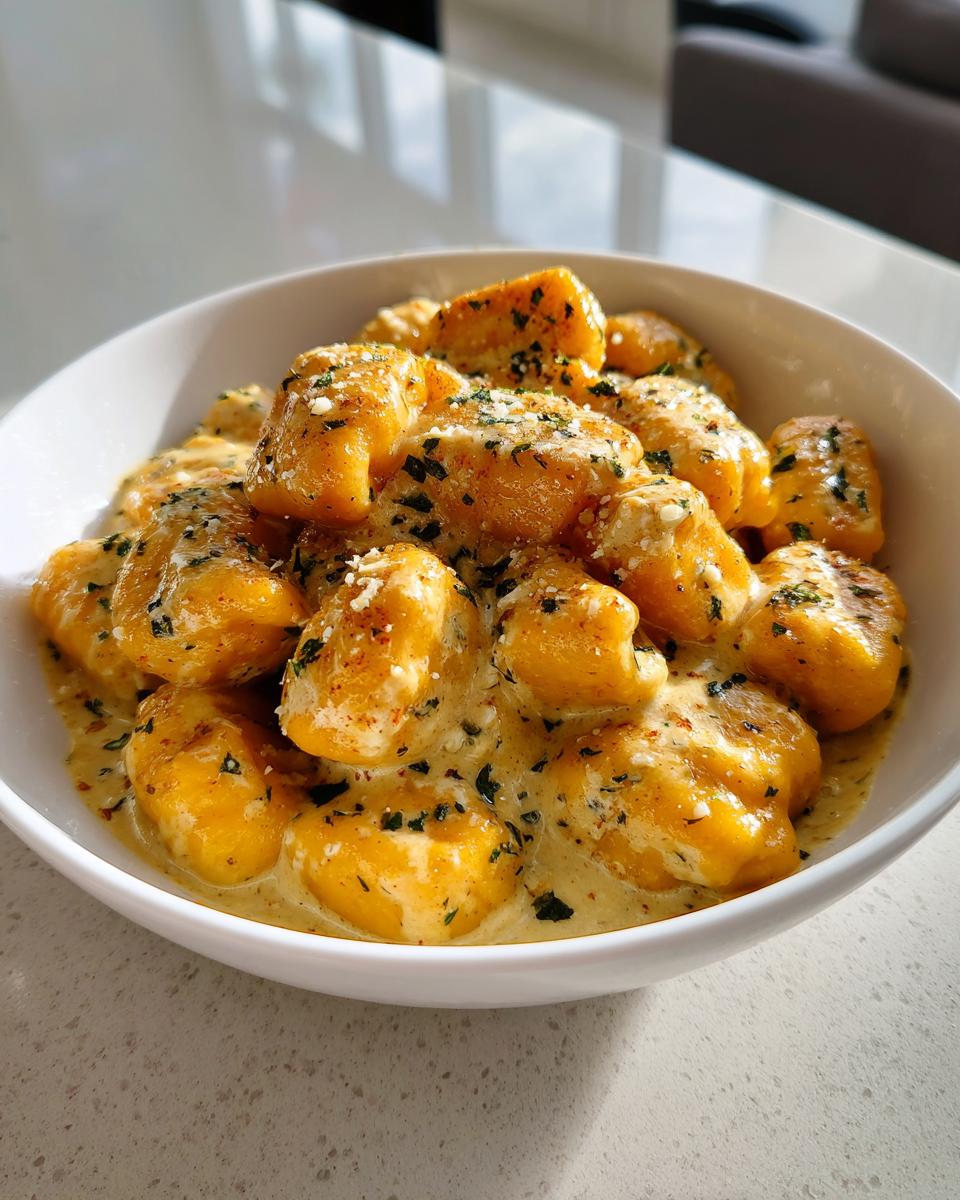 Irresistible 2-Ingredient Pumpkin Gnocchi with Parmesan Cream Sauce 8 Pumpkin Gnocchi with Parmesan Cream Sauce - detail 3