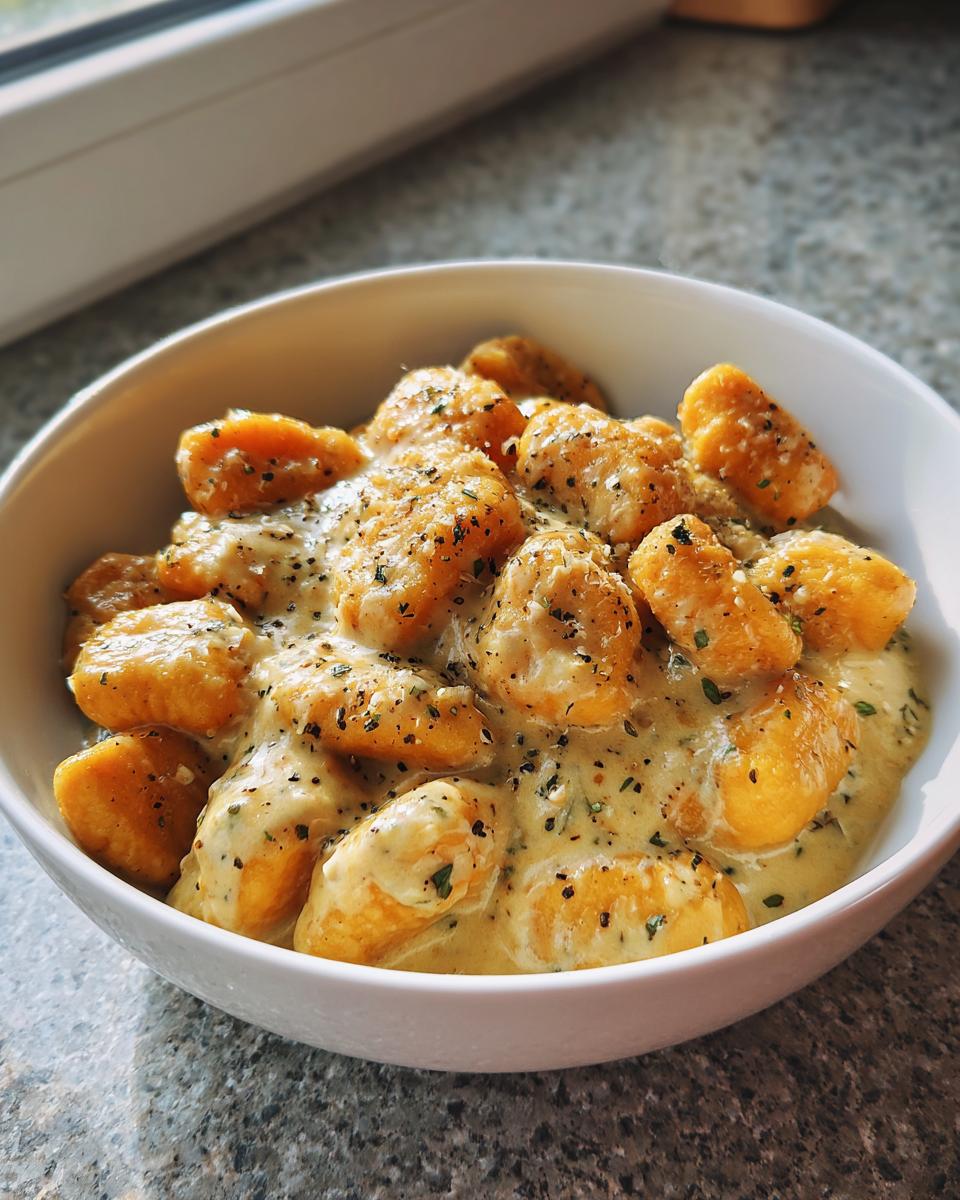 Irresistible 2-Ingredient Pumpkin Gnocchi with Parmesan Cream Sauce 9 Pumpkin Gnocchi with Parmesan Cream Sauce - detail 4