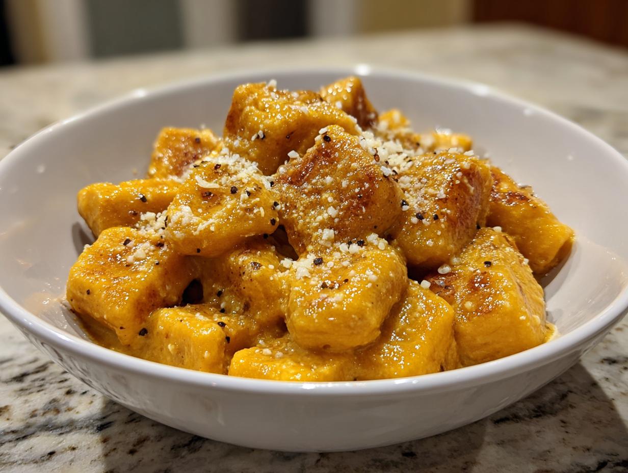 Pumpkin Gnocchi with Parmesan Cream Sauce