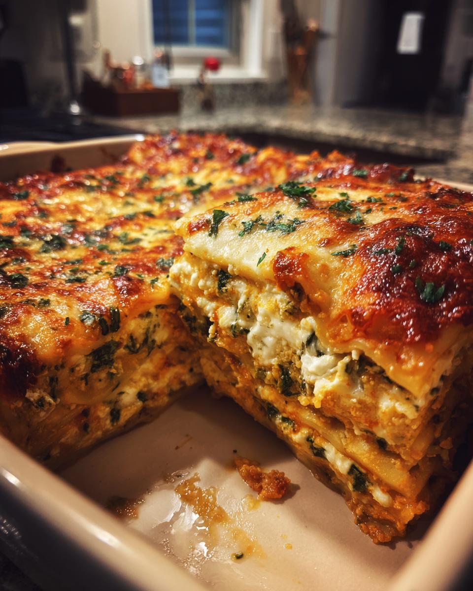 Pumpkin Lasagna with Spinach and Ricotta - detail 2