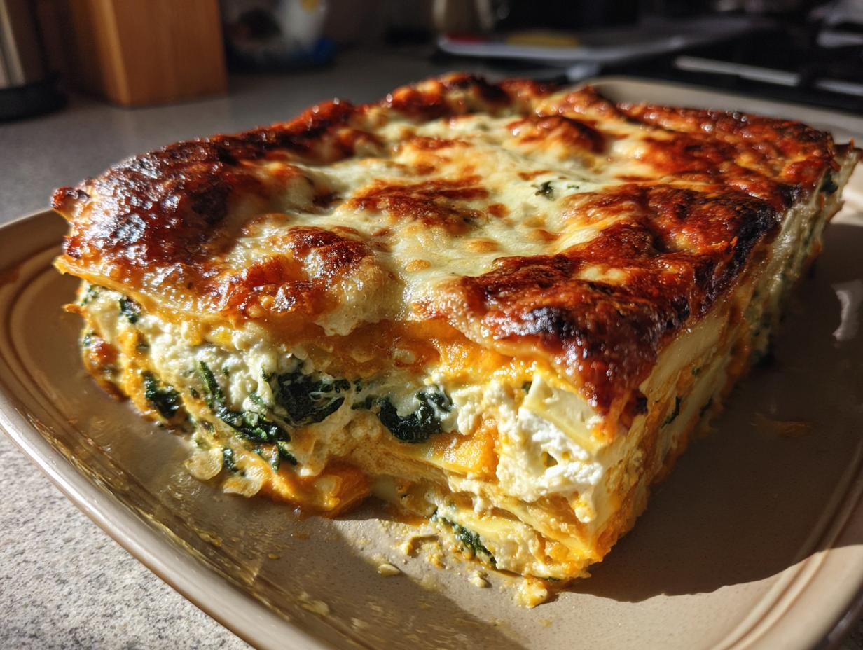 Pumpkin Lasagna with Spinach and Ricotta
