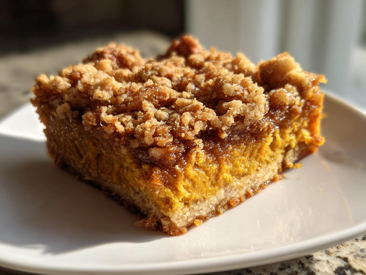 Pumpkin Pie Bars with Streusel Topping