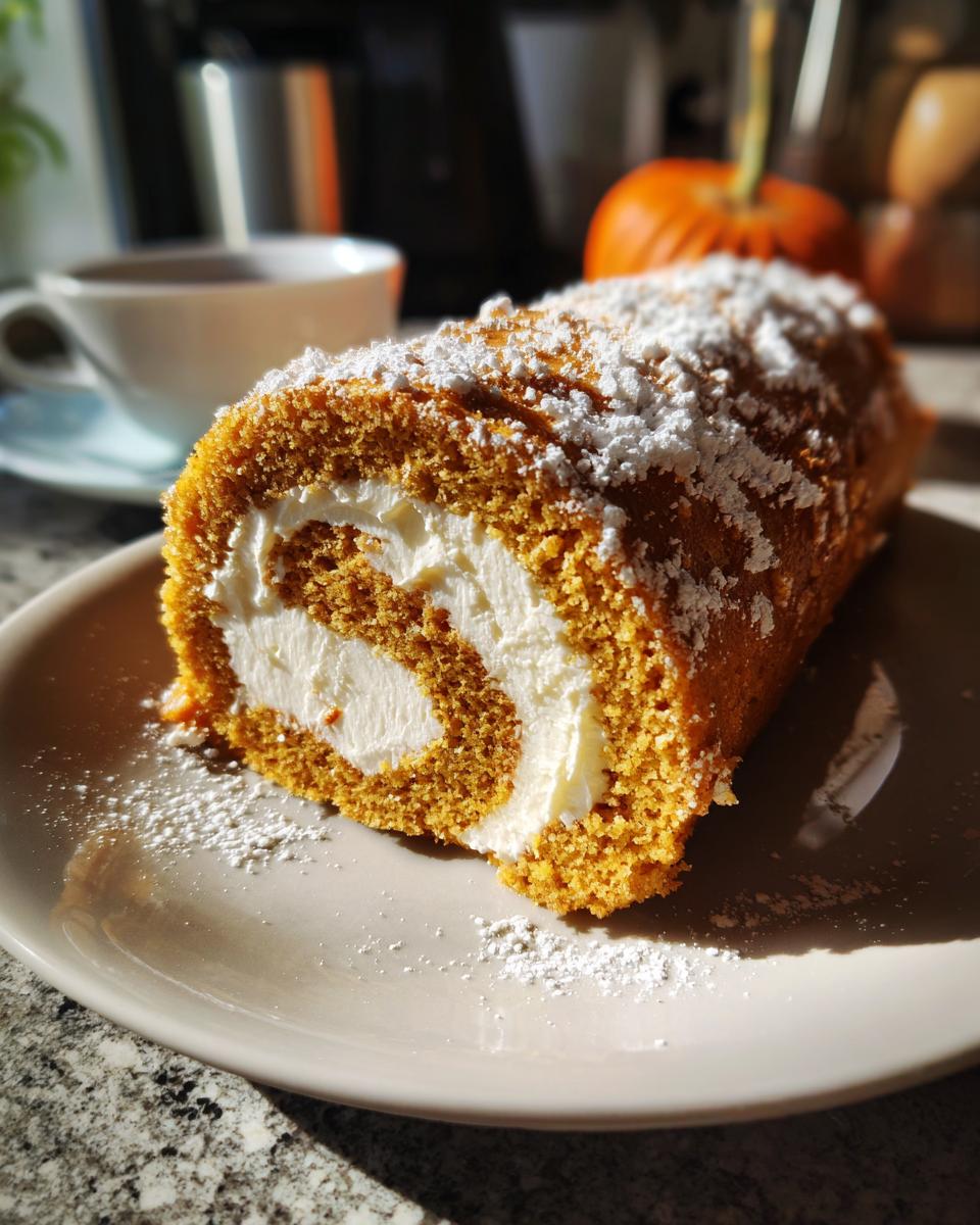 Pumpkin Roll Cake with Cream Cheese Filling - detail 2
