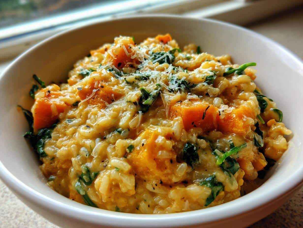Pumpkin and Spinach Risotto