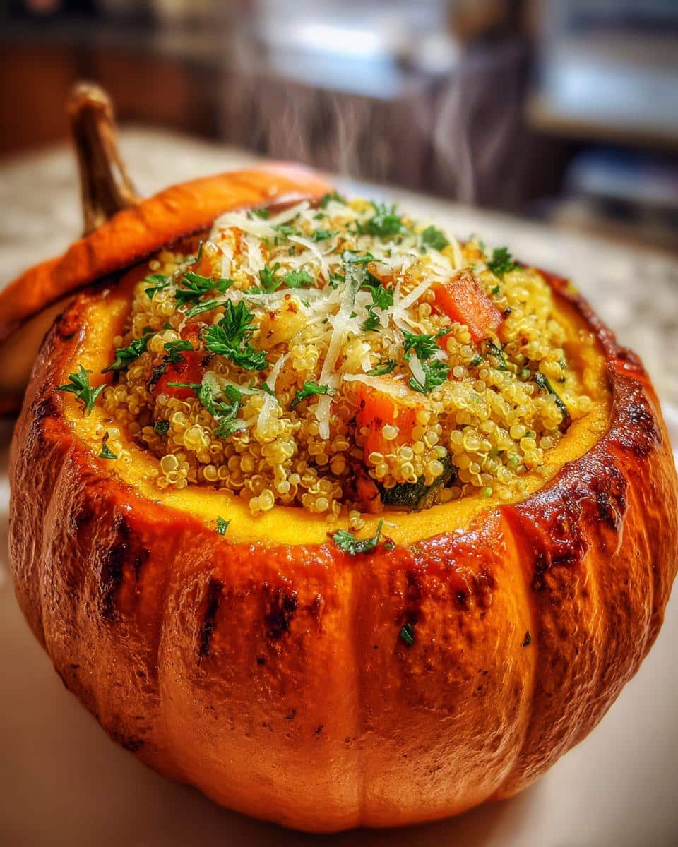 Quinoa and Vegetable Stuffed Pumpkin - detail 2