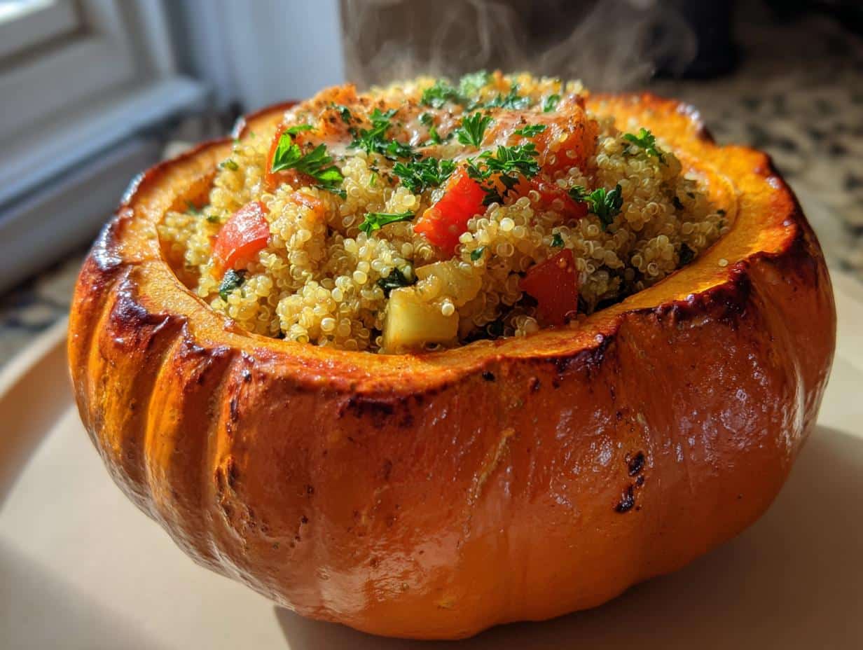Quinoa and Vegetable Stuffed Pumpkin