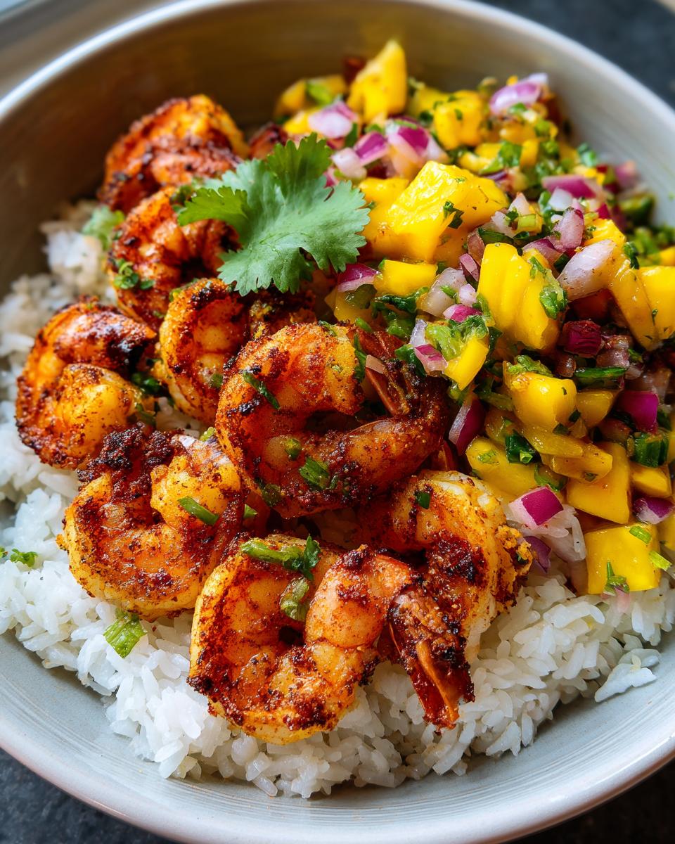 Spicy Shrimp Taco Bowls with Mango Salsa in 30 Minutes 7 Shrimp Taco Bowls with Mango Salsa - detail 3
