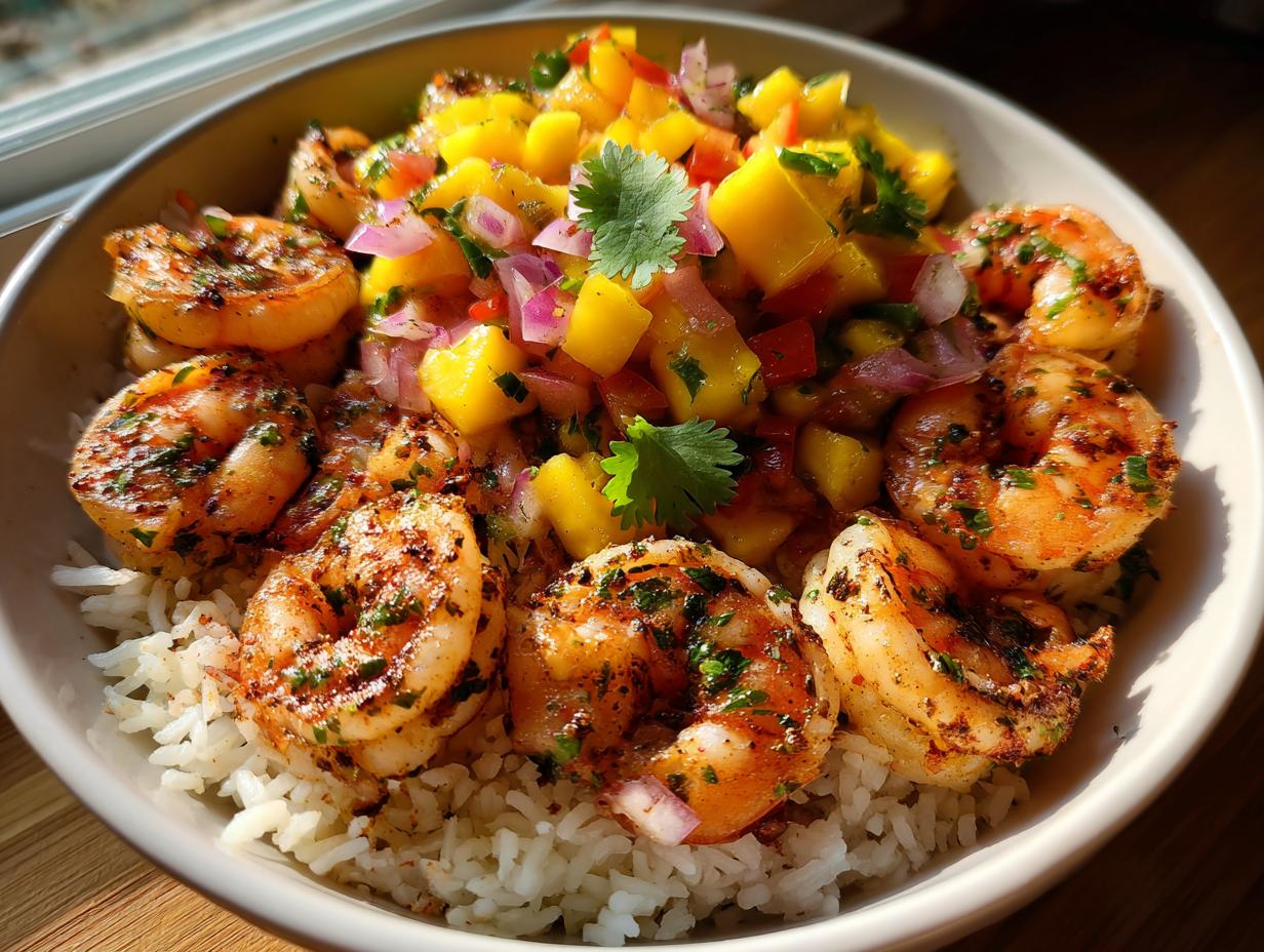 Shrimp Taco Bowls with Mango Salsa