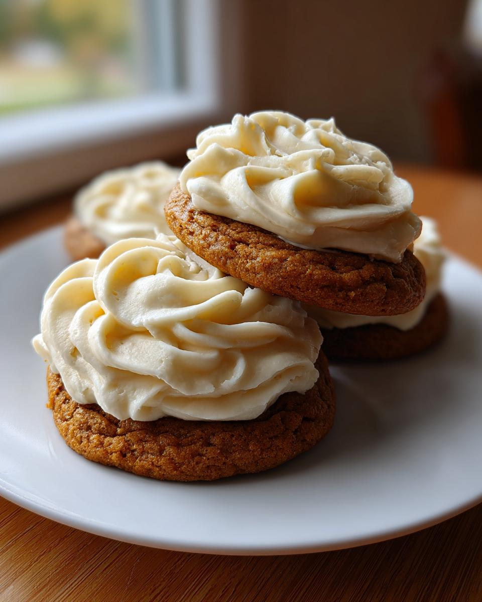 Soft Pumpkin Cookies with Cream Cheese Frosting - detail 1