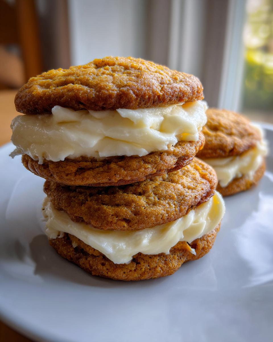 Soft Pumpkin Cookies with Cream Cheese Frosting - detail 2