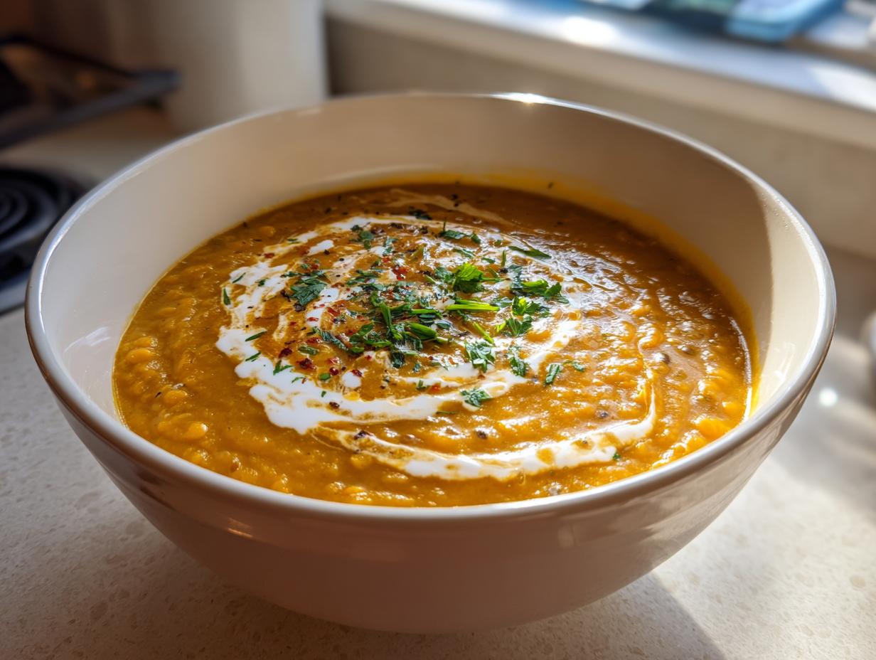 Spiced Pumpkin Lentil Soup