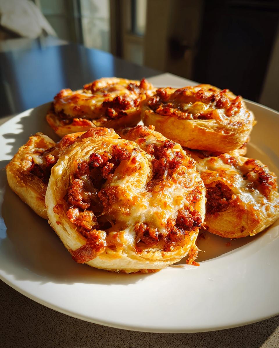 Spicy Chorizo and Cheese Pinwheels - detail 2