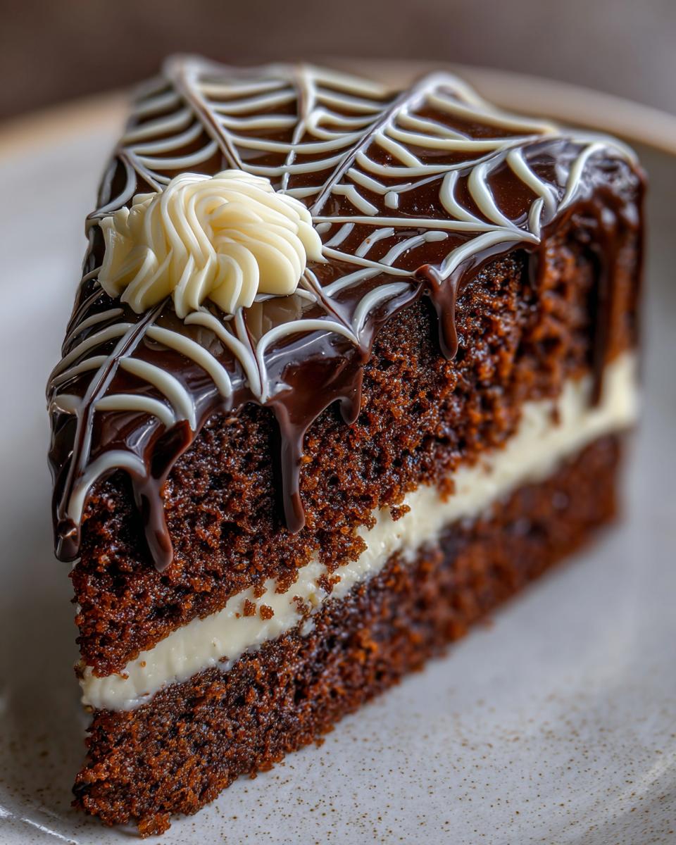 Spooky Spider Web Chocolate Cake: 2-Ingredient Decor Trick 5 Spider Web Chocolate Cake - detail 1