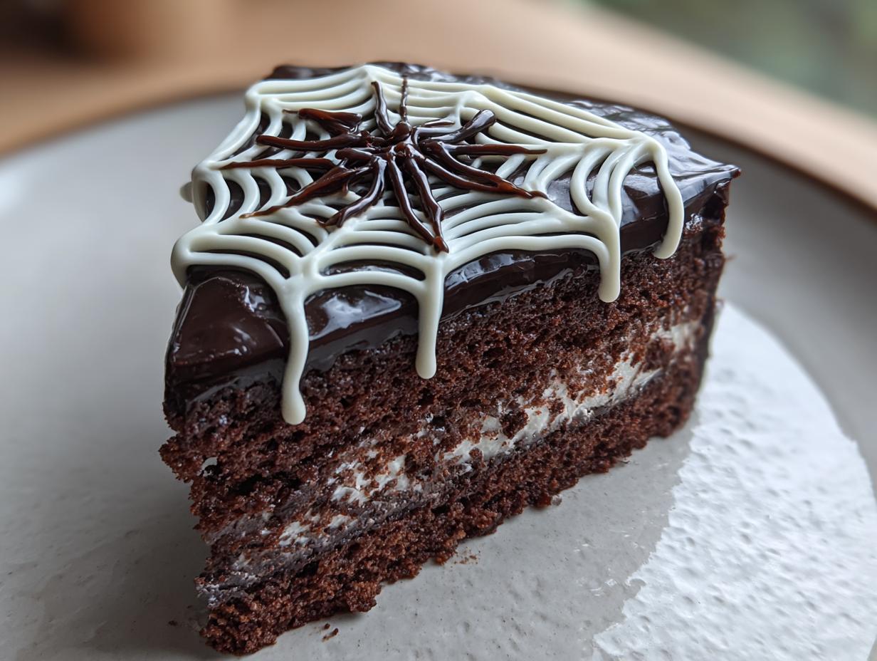 Spider Web Chocolate Cake