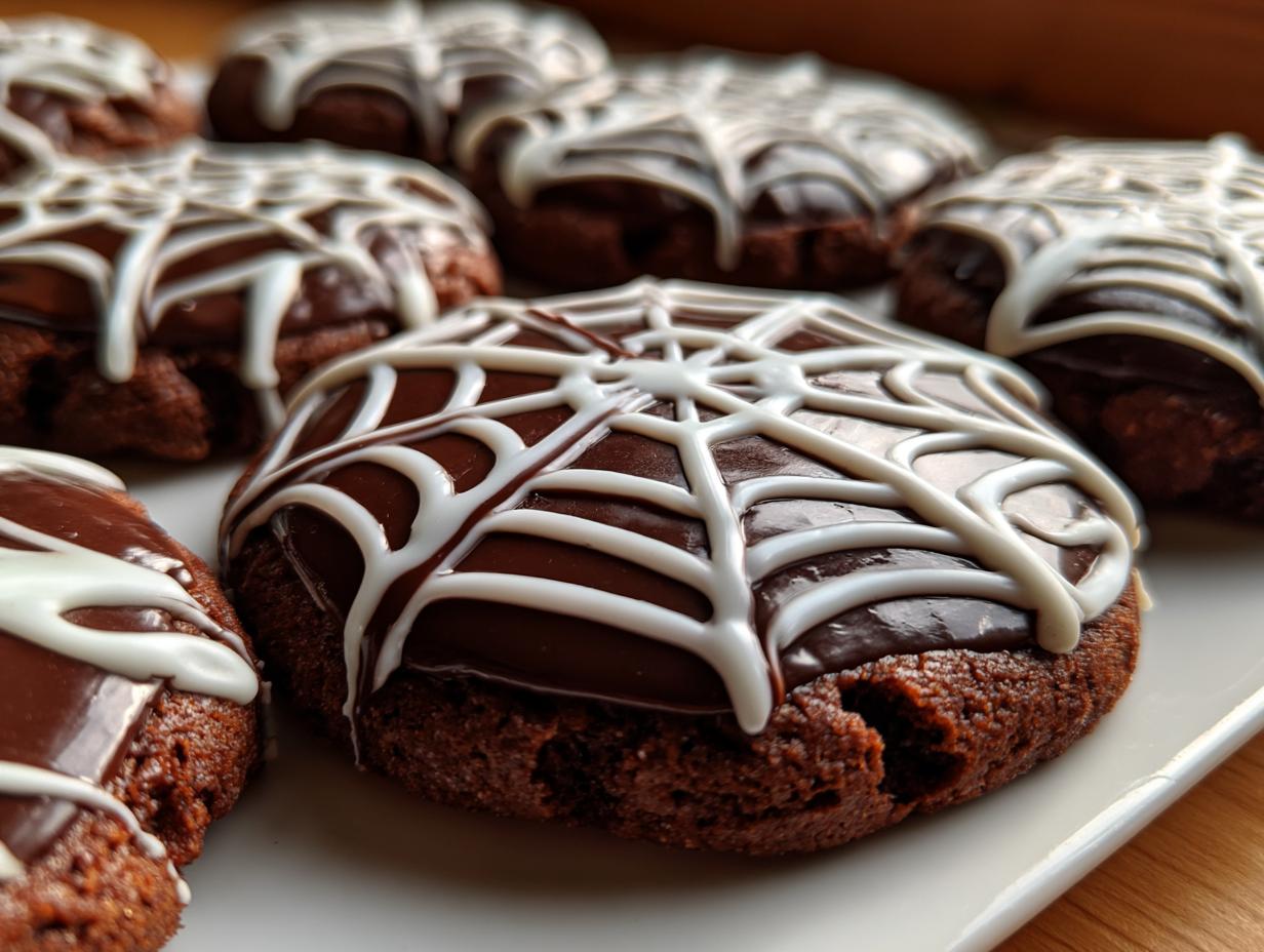 Spider Web Iced Cookies