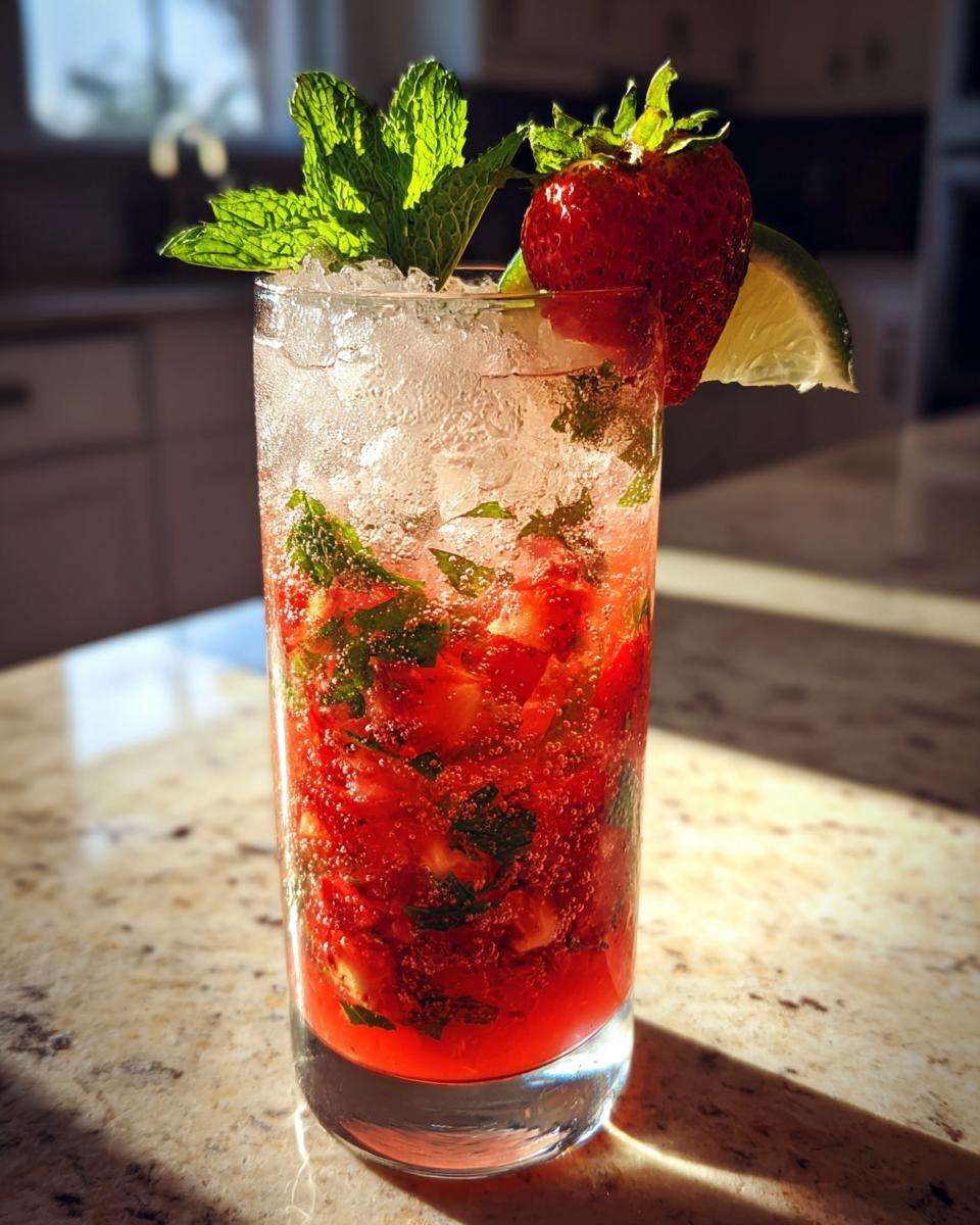 5-Ingredient Strawberry Mojito Mocktail - Irresistibly Refreshing 5 Strawberry Mojito Mocktail - detail 1