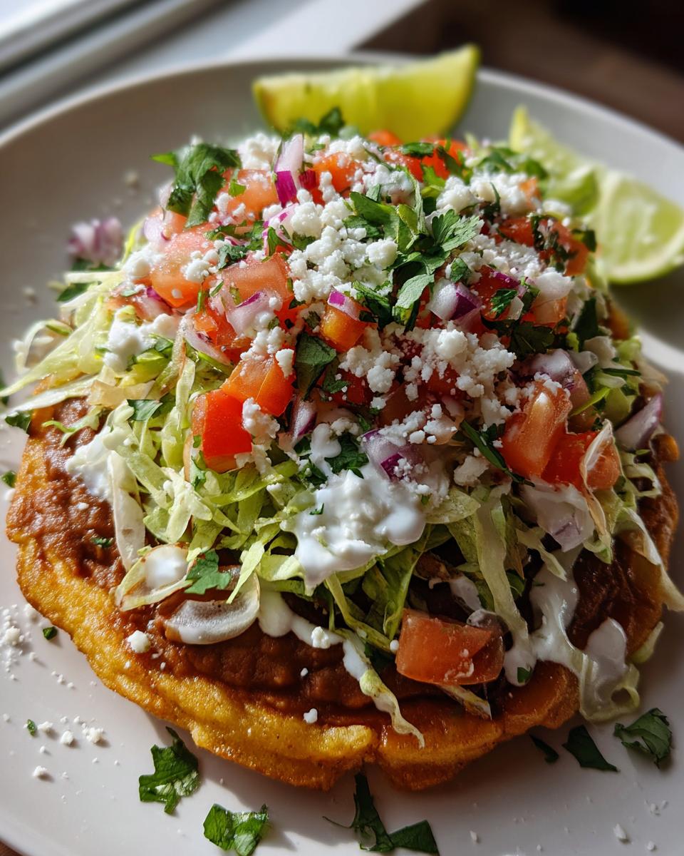 Tostadas with Refried Beans and Toppings - detail 1