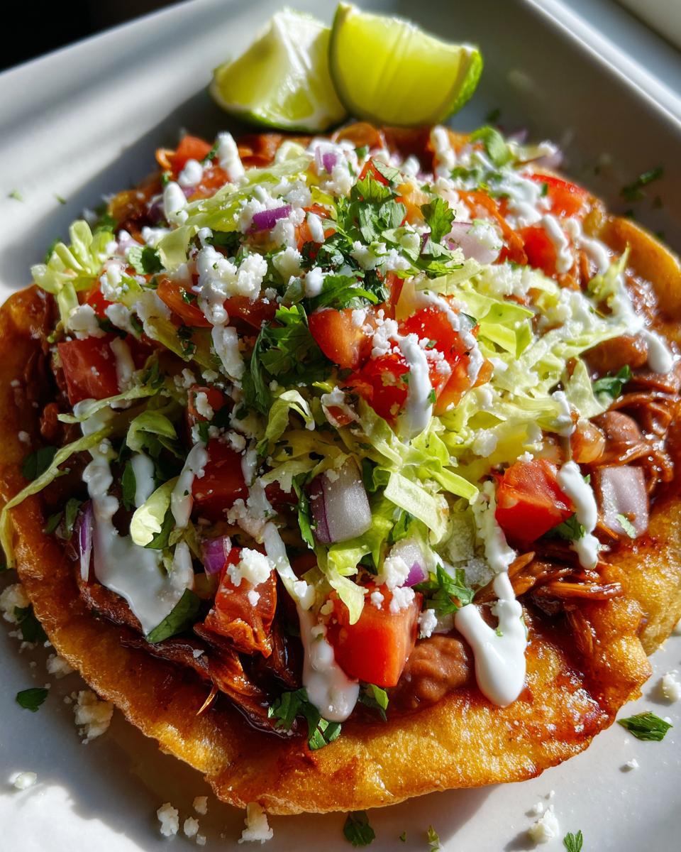 Tostadas with Refried Beans and Toppings - detail 2