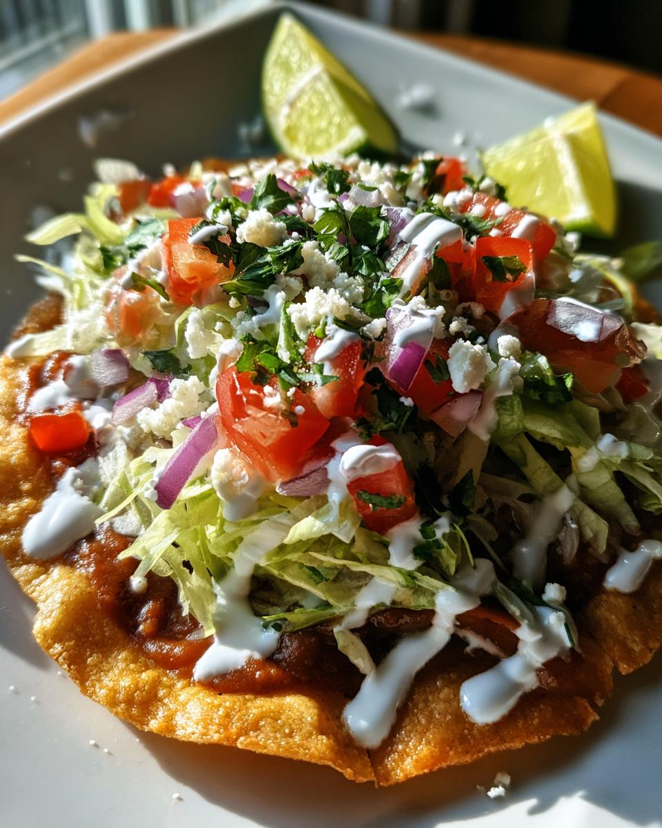 Tostadas with Refried Beans and Toppings - detail 3