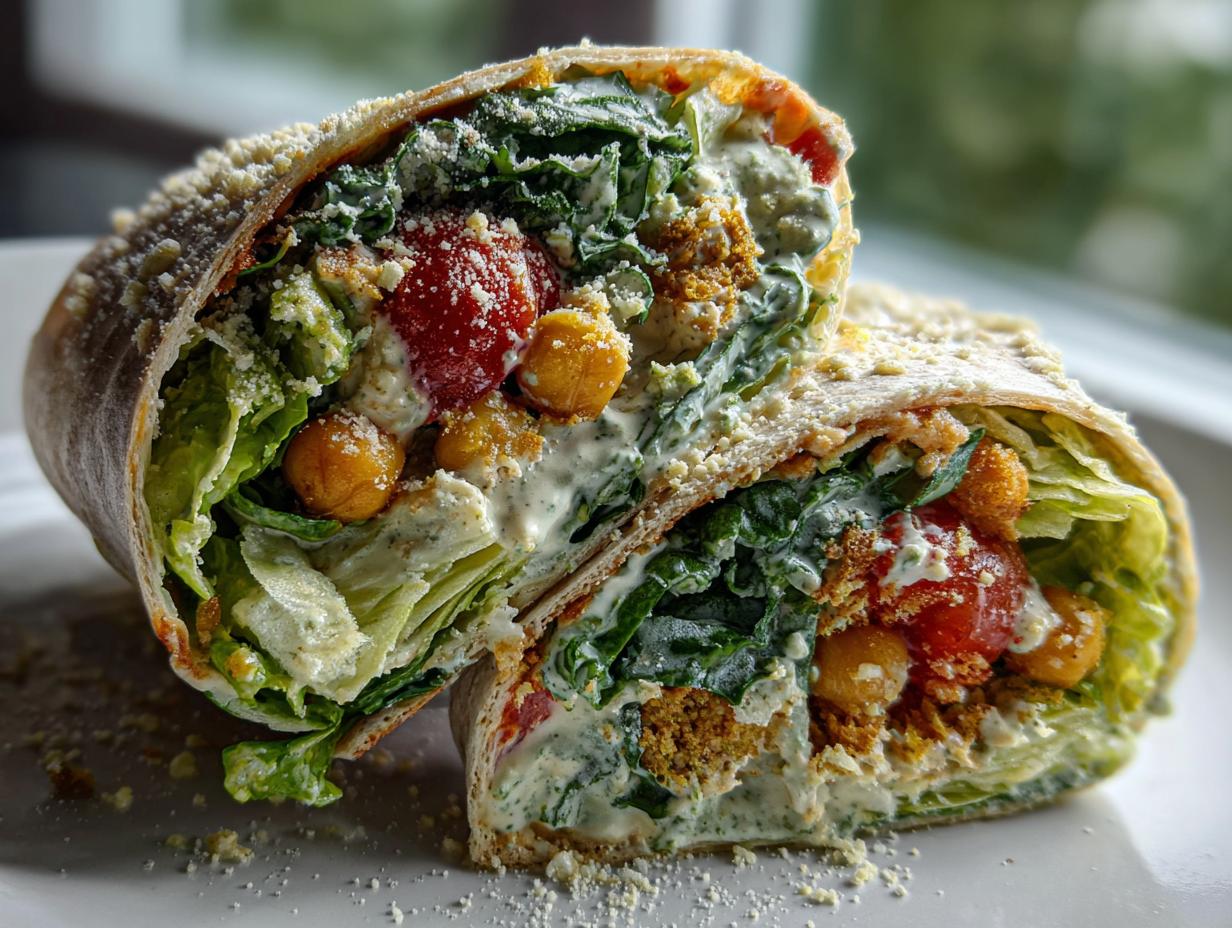 Vegan Caesar Salad Wrap